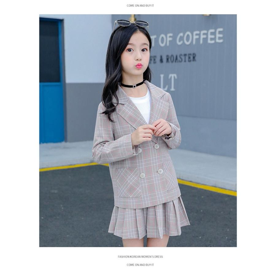 2点子供服 セットスーツ フォーマル 女の子 長袖 春秋 上下セット スカート カジュアルスーツ チェック柄 韓国風 結婚式 入学式 卒業式 入園式 卒園式 入学祝 Nvtxf1909 マユポポ 通販 Yahoo ショッピング
