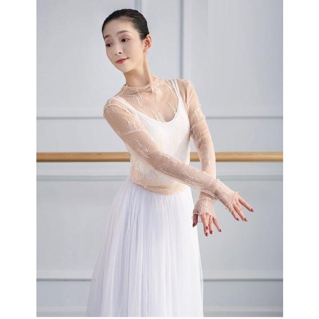レース トップス 柔らか チュール 花柄 レース バレエ トップス レディース インナーレース 長袖 シースルー レーストップス 社交ダンス P マユポポ 通販 Yahoo ショッピング