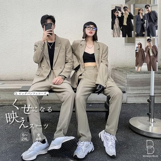 セットアップ メンズ 韓国 ファッション カジュアルスーツ 病みかわいい 長袖 男女 シェア服 メンズ レディース ユニセックス 男女兼用 P マユポポ 通販 Yahoo ショッピング