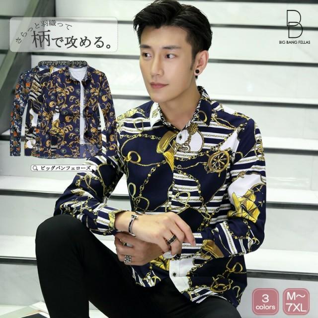 これだけで キマル 長袖シャツ メンズ 花柄シャツ 柄シャツ カジュアルシャツ 花柄 薔薇 バラ ストール柄 レトロ 長袖 総柄 メンズ P マユポポ 通販 Yahoo ショッピング