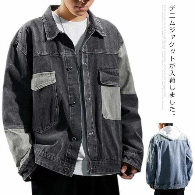 デニムジャケット メンズ ビッグシルエット デニムジャケット 切り替え おしゃれ オーバーサイズ 大きめ ゆったり アウター カジュアル P マユポポ 通販 Yahoo ショッピング