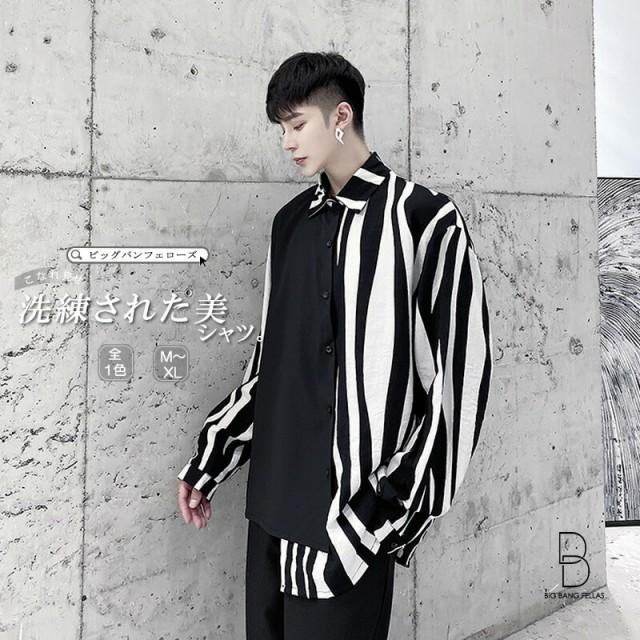 ビッグシルエット 切り替え シャツ ボタンダウン 韓国 ファッション メンズ ゆったり 長袖 ロングスリーブ メンズ ストリート カジュアル P マユポポ 通販 Yahoo ショッピング