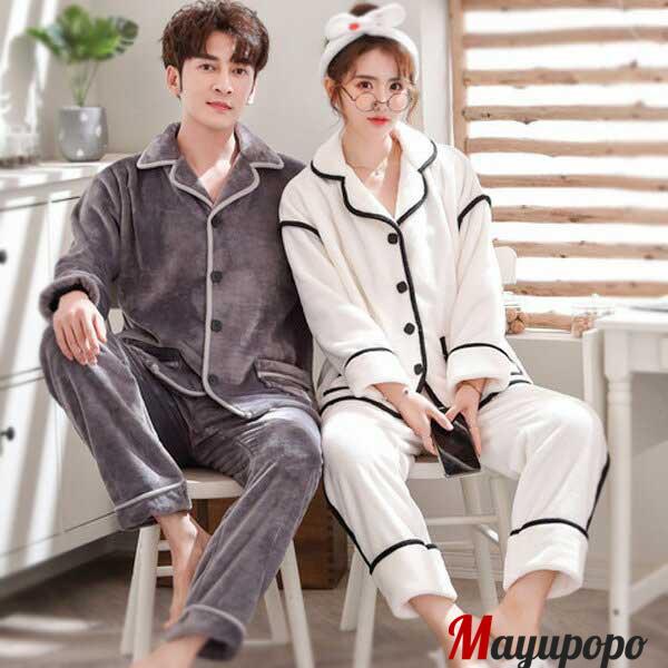 冬 パジャマ カップル パジャマ 長袖 レディース ルームウェア 人気 メンズ 部屋着 前開き もこもこ 着ぐるみ ナイトウェア 単品販売 P マユポポ 通販 Yahoo ショッピング