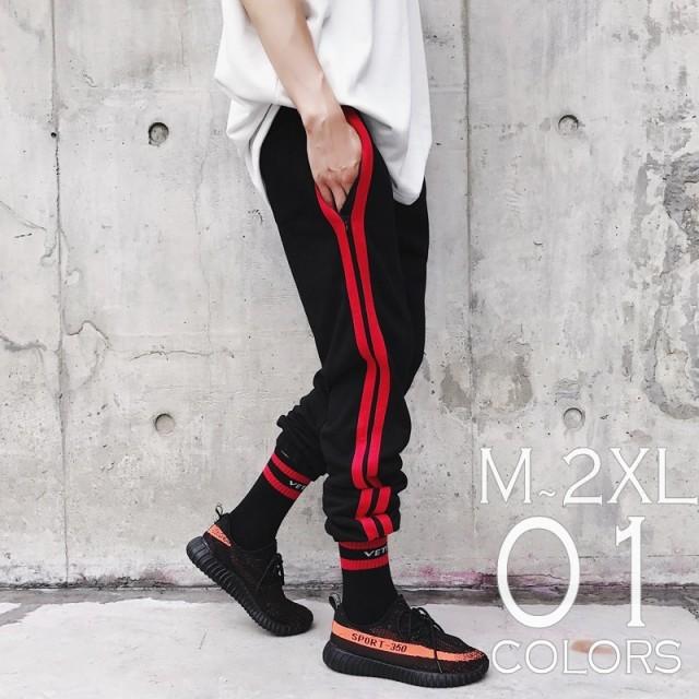 韓国 ファッション メンズ モード系 メンズ サイドストライプ 韓流 パンツ 原宿系 韓国系メンズ スウェット スエット ジャージ ジェンダ P マユポポ 通販 Yahoo ショッピング