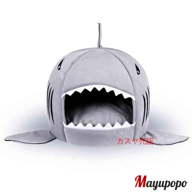 ペット用 ベッド サメ型 ペットハウス 鮫型 犬 猫用ベッド ペットベッド ドーム型 ソファ室内用 品質よい サ S 42cm P マユポポ 通販 Yahoo ショッピング