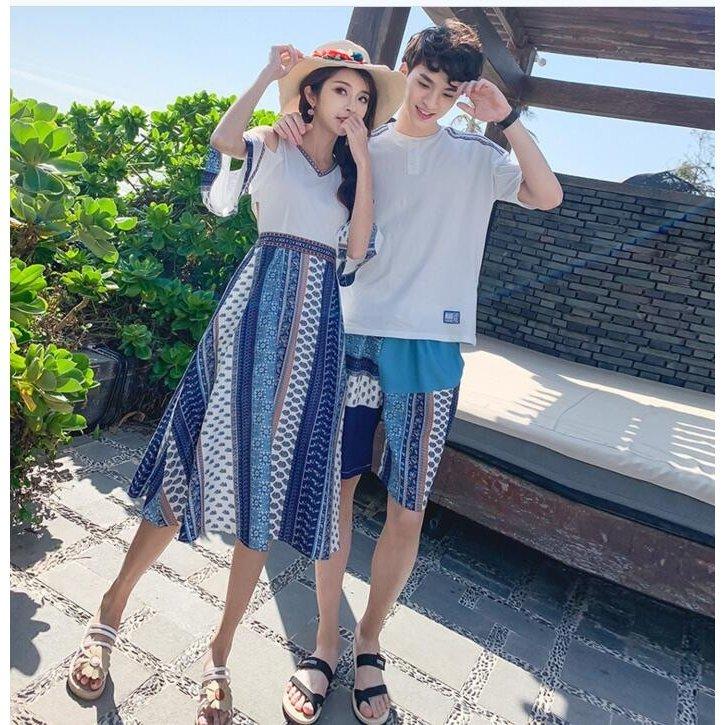 マキシワンピース和柄ドレス恋人ハネムーン新婚旅行セットアップ メンズ上下セットペアルック半袖ｔシャツとハーフパンツ夏カップル P マユポポ 通販 Yahoo ショッピング