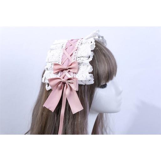 ヘッドドレス ヘッドドレス 髪飾り 3色 ヘアアクセサリー リボン付き レース ロリータ カチューシャ メイドゴスロリ かわい P マユポポ 通販 Yahoo ショッピング