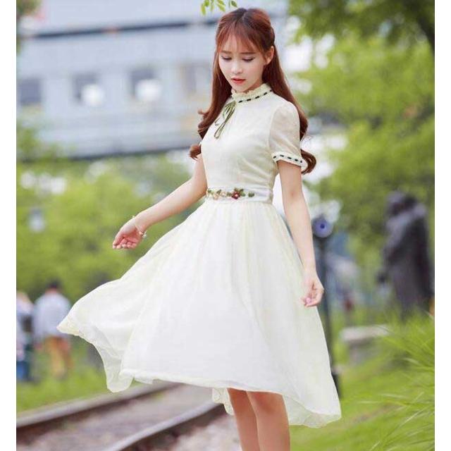 漢服改良ワンピース中国風復古刺繍ワンピース半袖優雅なチャイナワンピース 文芸仙女ワンピース 日常リゾート海ワンピ P マユポポ 通販 Yahoo ショッピング