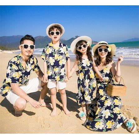 アロハシャツ メンズ 結婚式 親子コーデ ハワイ沖縄海旅行 ペアルック 父の日 親子 お揃い ワンピース 花柄リゾート 家族お P マユポポ 通販 Yahoo ショッピング