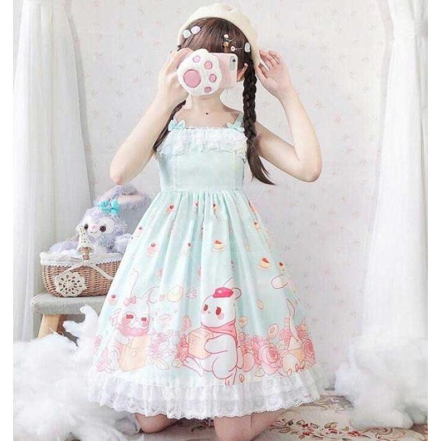 ロリータワンピース キャミソール 可愛い 兎のパターン 姉妹ペアルックドレス お友達お揃い衣装 Lolita コスプレ 変身変装 イベント 学 P マユポポ 通販 Yahoo ショッピング