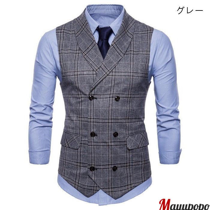 ベストメンズ スーツベスト フォーマルベスト チェック柄 メンズベスト襟付き 春秋服 ビジネス ベスト メンズファッション ベスト オッドベスト Suit マユポポ 通販 Yahoo ショッピング