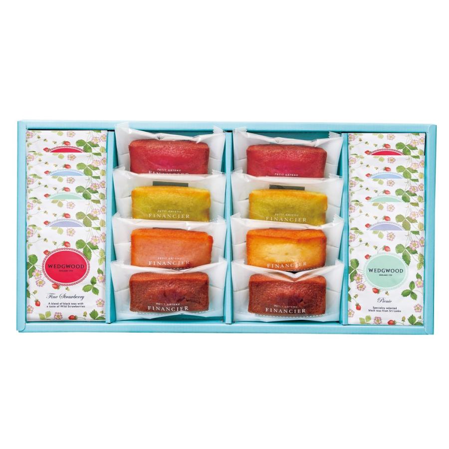 洋菓子 紅茶 ギフト 贈り物 おしゃれ お菓子 焼菓子 個包装 プレゼント 送料無料 フィナンシェ ウェッジウッド ワイルド ストロベリー ティーバッグセット 18個 スイーツ 洋菓子