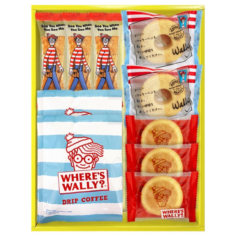 お菓子 ギフト おしゃれ クッキー コーヒー 内祝い お返し 送料無料 結婚 出産 入学 22a 02 ウォーリーをさがせ スイートギフト メーカー包装済
