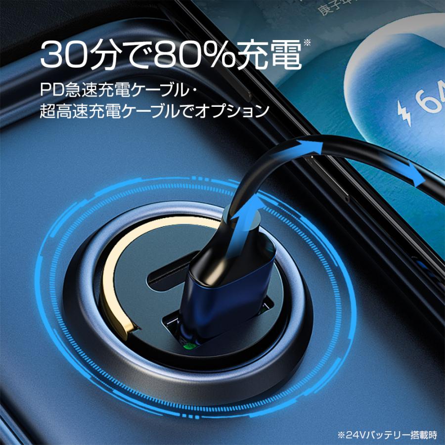 超小型 カーチャージャー シガーソケット 2ポート 最大30W PD 急速充電