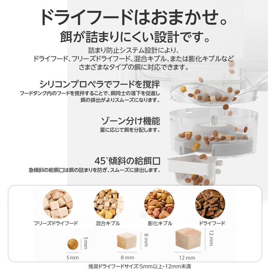 自動給餌器 猫・犬用 首振りカメラ 向き調整 6L大容量 APP簡単操作 2.4
