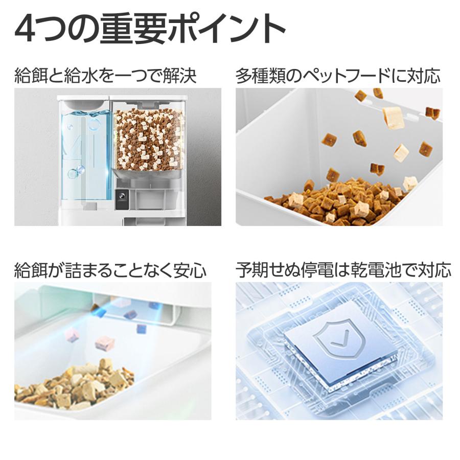 自動給餌器 給水器 猫 犬用 一体型給餌器 ペットカメラ付き 2.4・5GHz