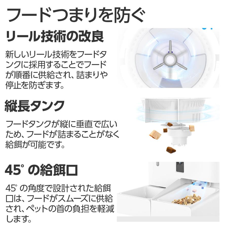 自動給餌器 給水器 猫 犬用 一体型給餌器 ペットカメラ付き 2.4・5GHz