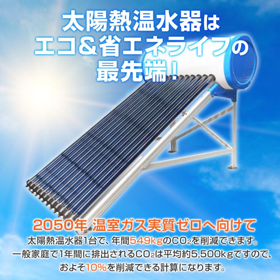 太陽熱温水器　ヒートパイプ式真空管　(150L)　真空管12本　温室効果ガス削減　ブリシア公式　住宅設備　自宅に届く　水道直結直圧式　補助電気ヒーター付き