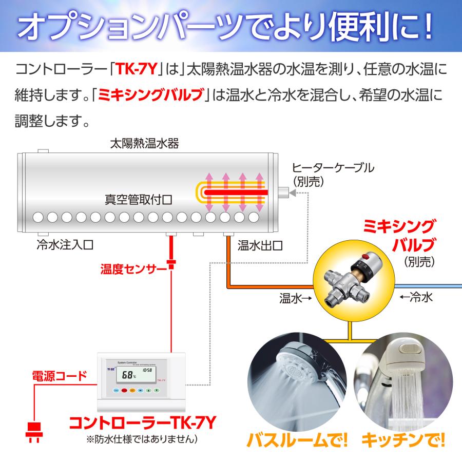 太陽熱温水器  ヒートパイプ式真空管 (150L) 住宅設備 温室効果ガス削減 真空管12本 水道直結直圧式 補助電気ヒーター付き 自宅に届く ブリシア公式｜mayumi｜05