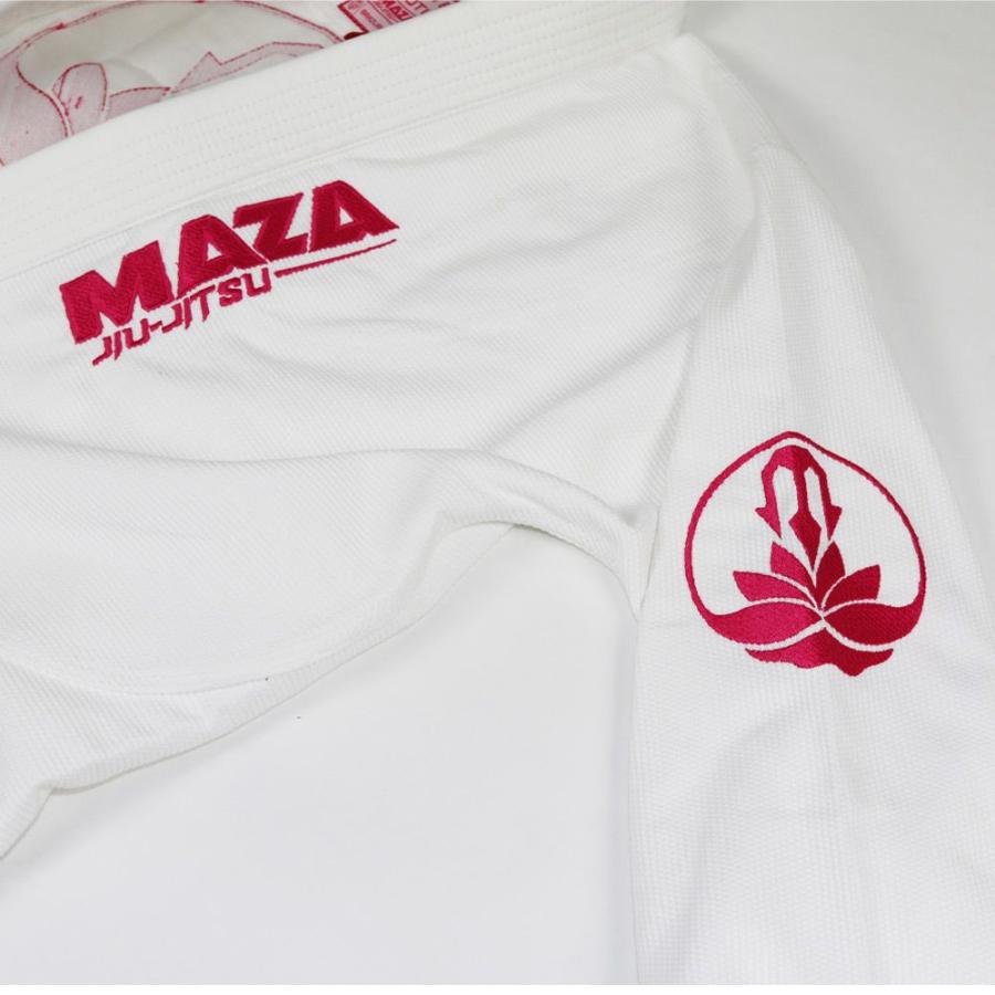 MAZA［マザ］ BJJ Gi レディース ブラジリアン柔術着 ウルトラライト LOTUS-1（白/ピンク） 帯なし｜mazafight｜07