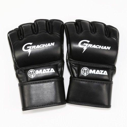 MAZA［マザ］ GRACHAN 公式 MMA プロ ファイトグローブ Ver.2 （黒）／ Pro Fight Gloves - オープンフィンガーグローブの画像