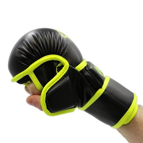 MAZA［マザ］ GRACHANチャレンジ 公式 MMA パウンドグローブ（黒/イエロー）の画像