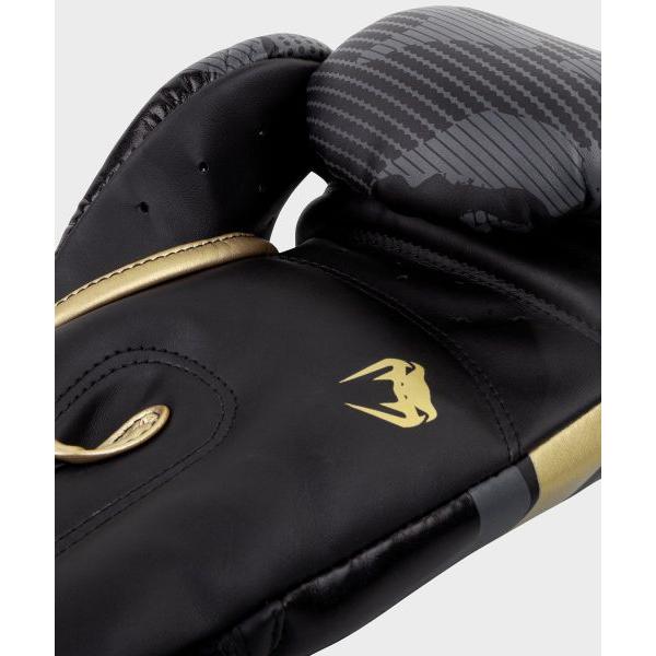美品 VENUM エリート ボクシング グローブ 14oz ダークカモ/ゴールド Venum Elite Boxing Gloves - Gold/Black - Venum