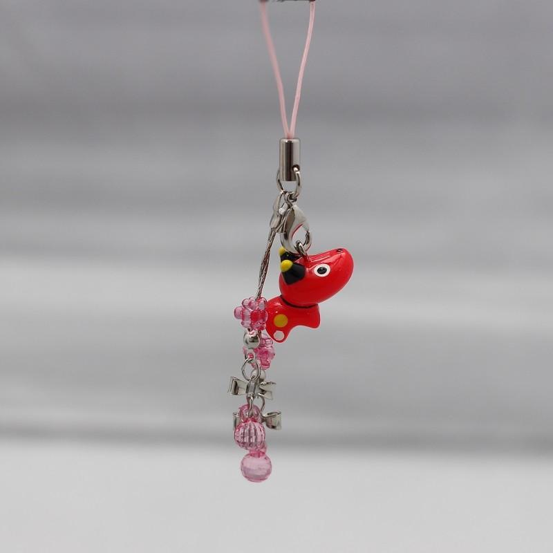 リボンとクリアピンクのデコレーションが一際目を引く♪ 赤べこペアリボンストラップ ・ピンク 赤ベコ｜mazassekorasse