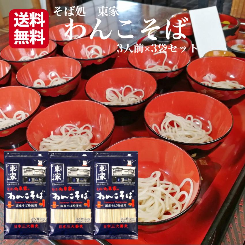 小山製麺 そば処東家 わんこそば 9人前（3人前×3袋セット）国産そば粉