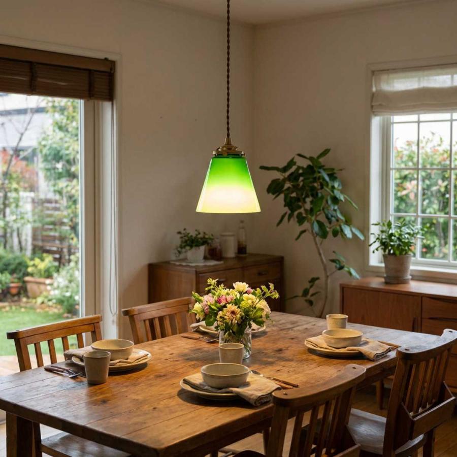 村上工作所 照明 照明器具 led グリーン ガラス ペンダントライト