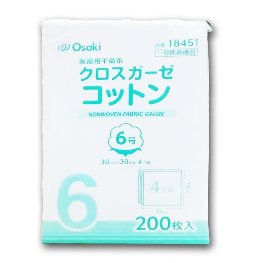 オオサキメディカル オオサキ クロスガーゼコットン 6号 30cmX30cm 4折