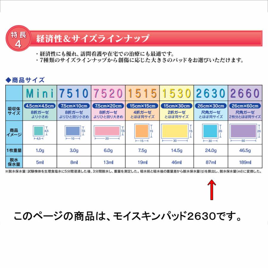 白十字　モイスキンパッド　2630　滅菌済　1枚パック×15入　B | 白十字 | 07