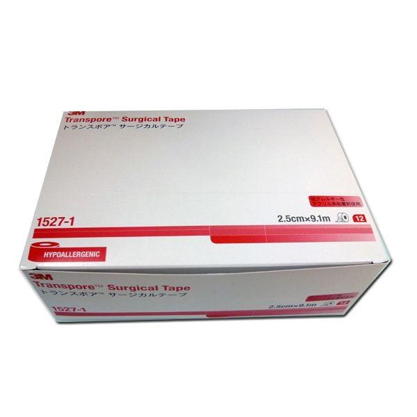 3M 【バラ販売】3M トランスポア サージカルテープ 1527-1 25mm×9.1m 1