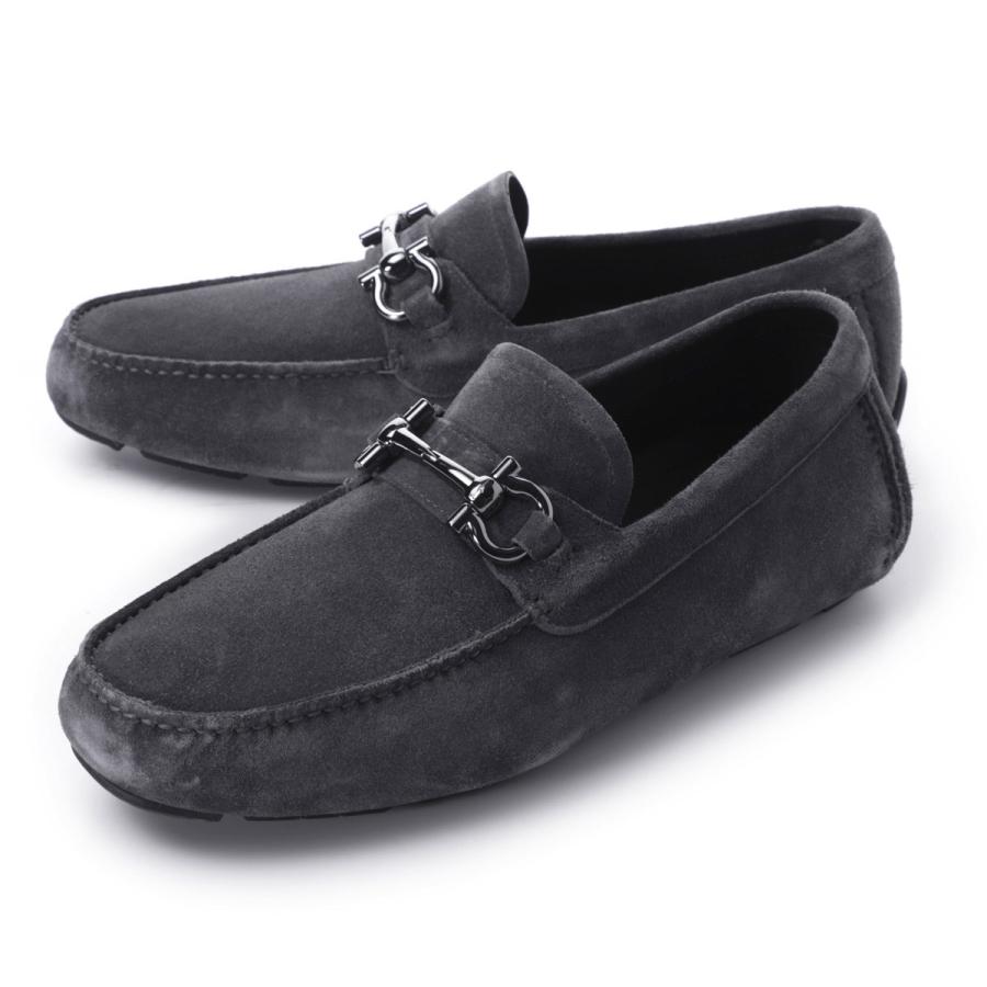 フェラガモ FERRAGAMO ドライビングシューズ PARIGI NEW パリージ 大きいサイズあり グレー メンズ parigi-new-02c398-789633-strombolisand-neroの画像