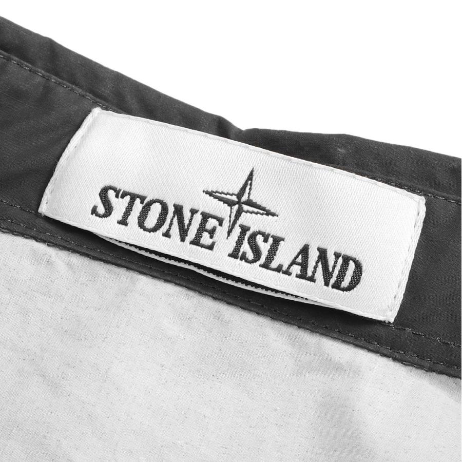 ストーンアイランド STONE ISLAND 長袖レギュラーカラーシャツ 109X3 STONE ISLAND MARINA PLATED COTTON CANVAS カジュアルシャツ グレー メンズの画像