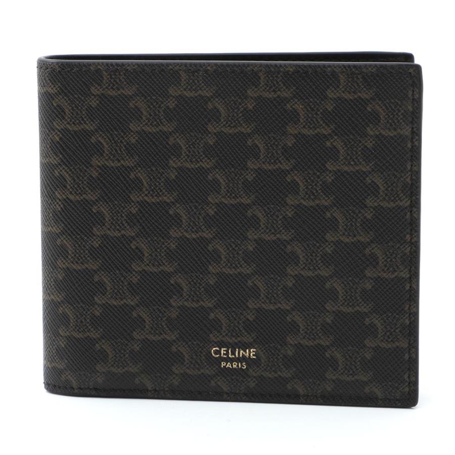 CELINE（セリーヌ） CELINE 2つ折り財布 ブラック メンズ 10b65-2bqb