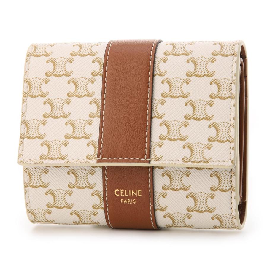 セリーヌ CELINE 3つ折り財布 小銭入れ付き ホワイト レディース 10d57