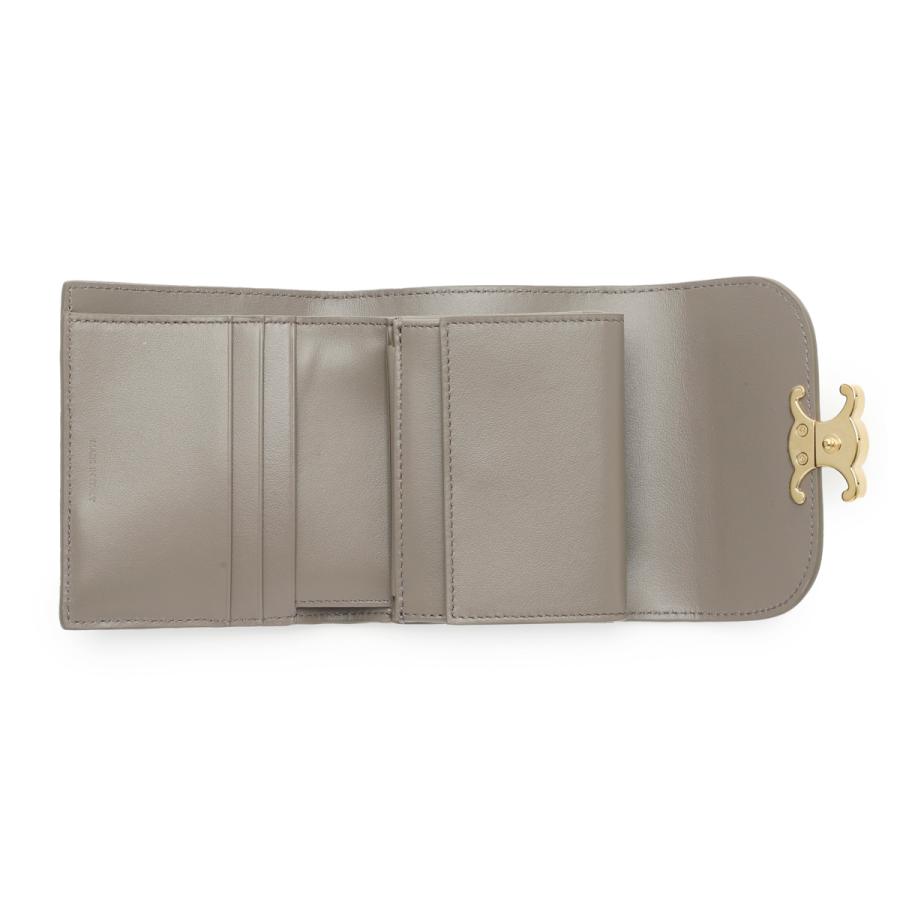 CELINE セリーヌレザー 三つ折り財布 ライトグレー CELINE（セリーヌ） 財布 レディース ブランド 三つ折り財布 レザー