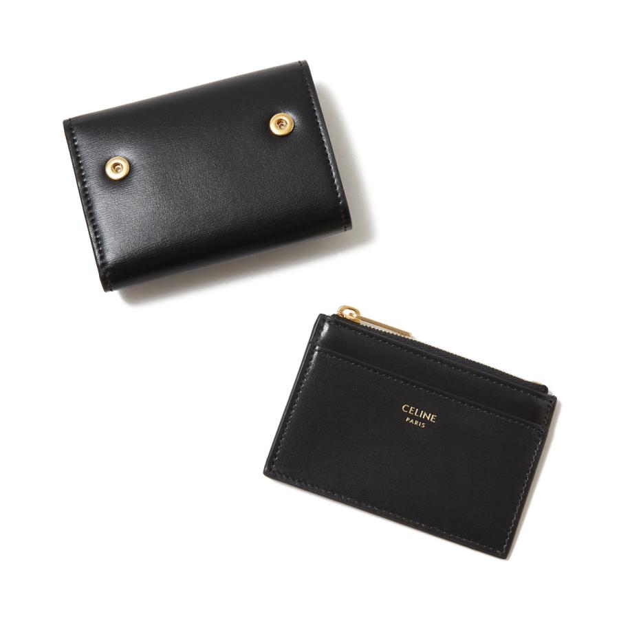 CELINE セリーヌ 3つ折り財布 小銭入れ付き ブラック レディース 10i65 