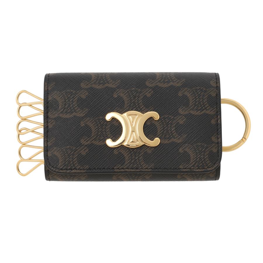 CELINE セリーヌ キーケース TRIOMPHE KEY CASE ブラウン レディース