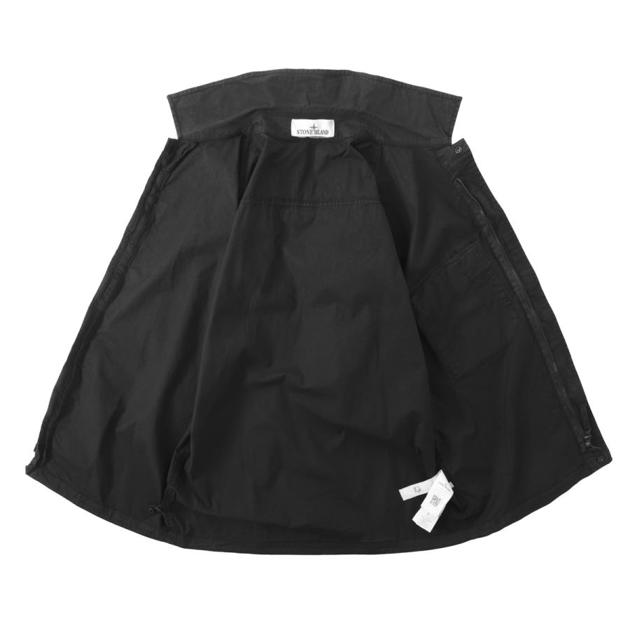 ストーンアイランド STONE ISLAND 半袖シャツ 1100025 STRETCH ORGANIC COTTON TWILL シャツジャケット ブラック メンズ l1s151100025-s0a10-v0029の画像
