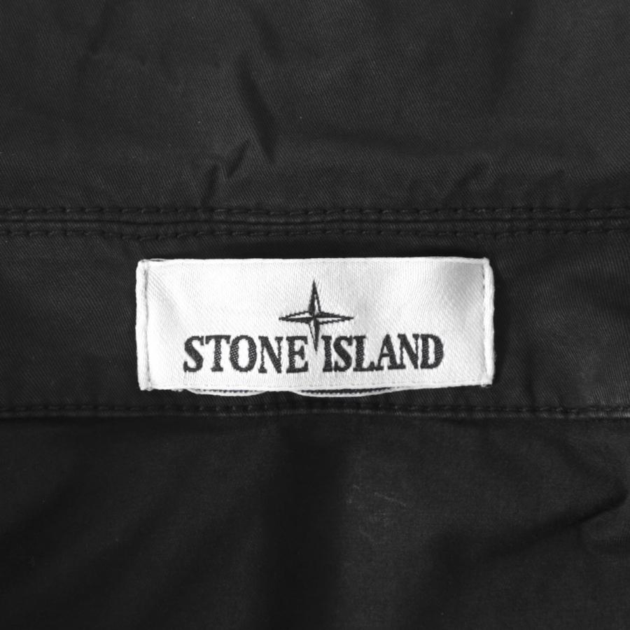 ストーンアイランド STONE ISLAND 半袖シャツ 1100025 STRETCH ORGANIC COTTON TWILL シャツジャケット ブラック メンズ l1s151100025-s0a10-v0029の画像