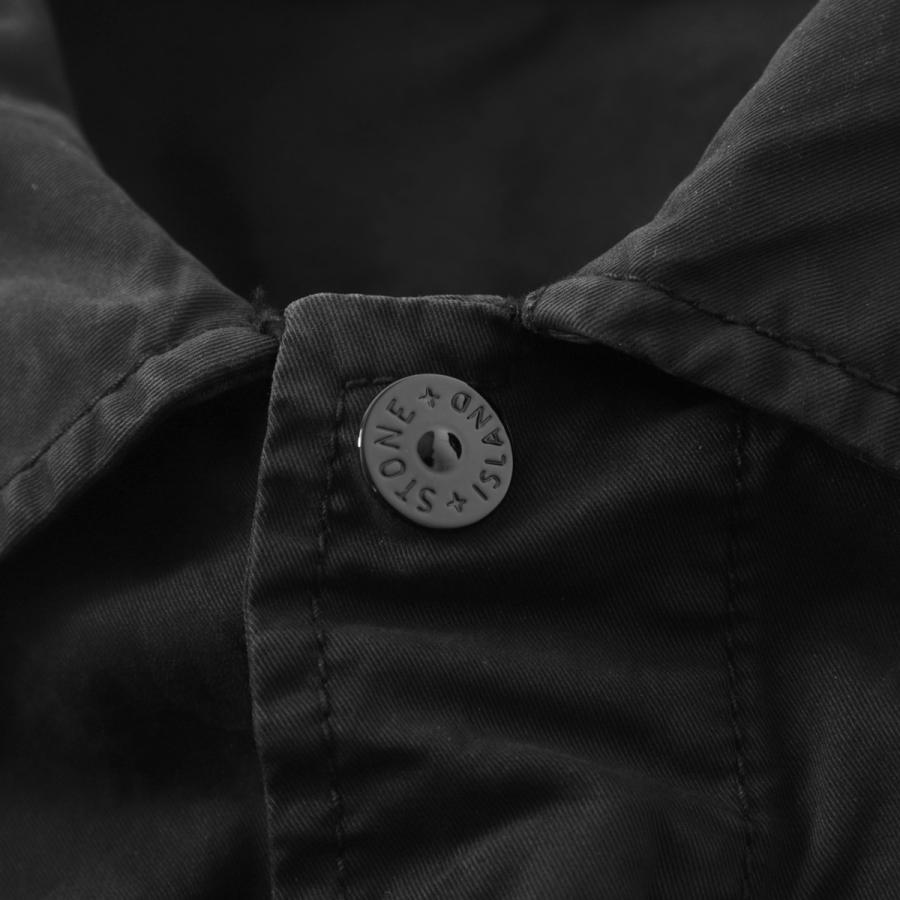 ストーンアイランド STONE ISLAND 半袖シャツ 1100025 STRETCH ORGANIC COTTON TWILL シャツジャケット ブラック メンズの画像