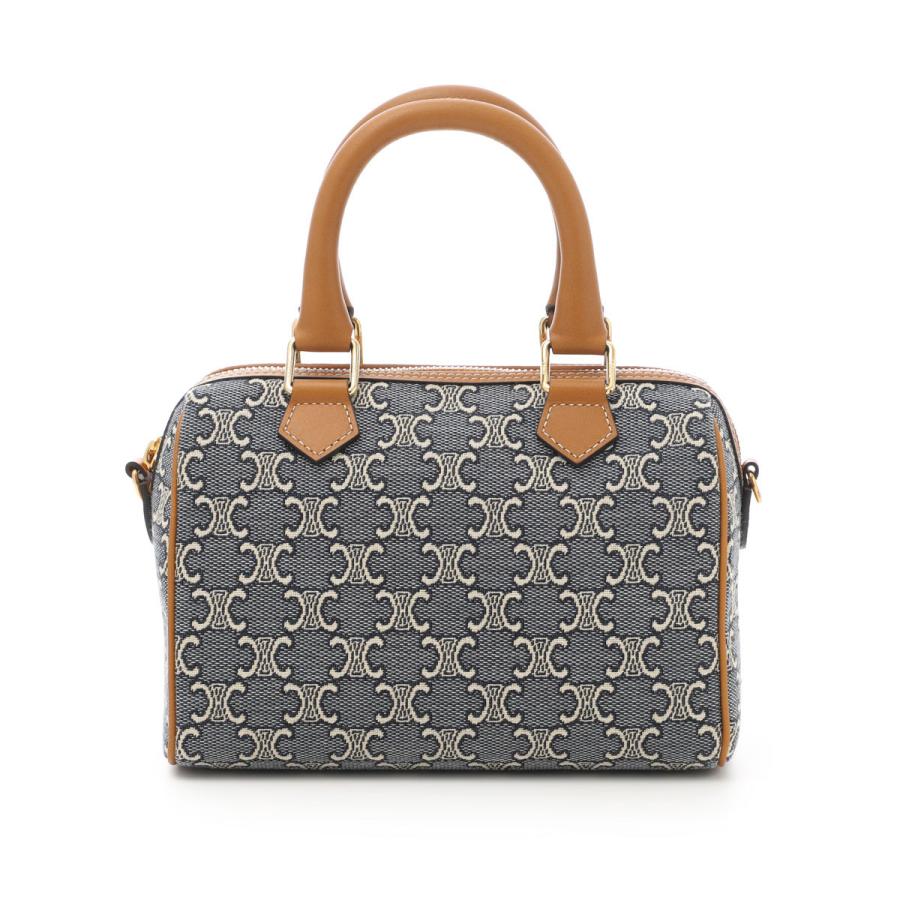 CELINE ハンドバッグ ミニボストン ホワイトマカダム柄 トリオンフ PVC CELINE（セリーヌ） 中古 ボストンバッグ レディース ブランド