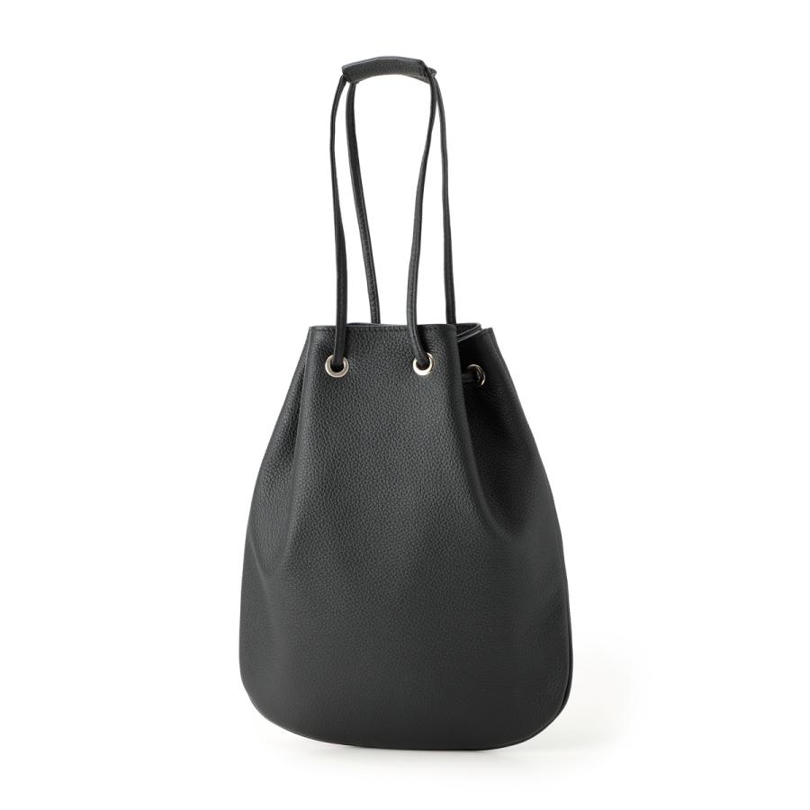シセイ　1200 LD レザー　ドローストリングバッグ ブラック　巾着 Cisei（シセイ） ドローストリングバッグ 1200 LD DRAWSTRING BAG-S