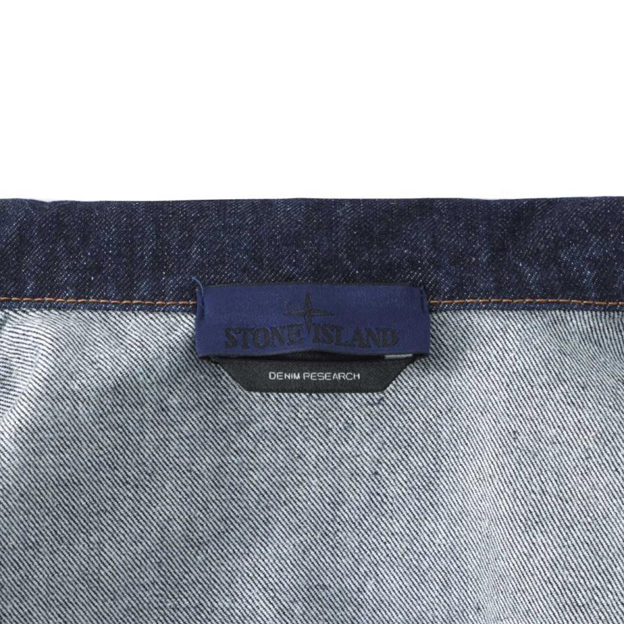 ストーンアイランド STONE ISLAND デニムジャケット 1200002 INDIGO DENIM-RINSED STONE ISLAND DENIM RESEARCH オーバーシャツ ブルー メンズの画像