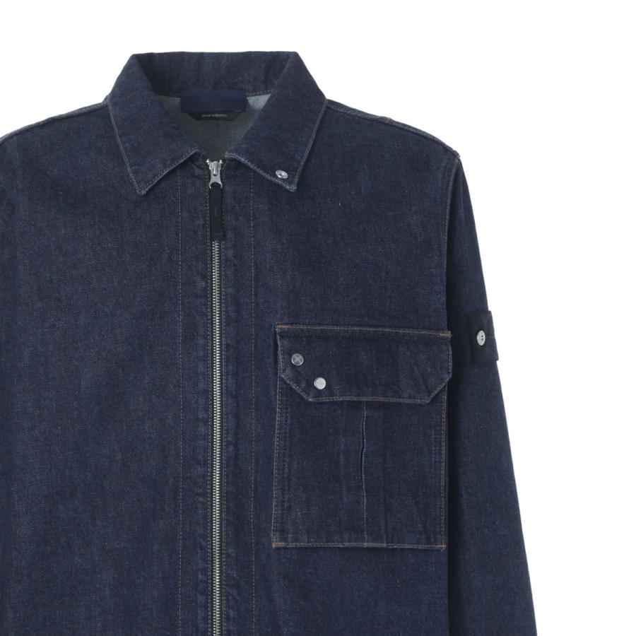 ストーンアイランド STONE ISLAND デニムジャケット 1200002 INDIGO DENIM-RINSED STONE ISLAND DENIM RESEARCH オーバーシャツ ブルー メンズの画像