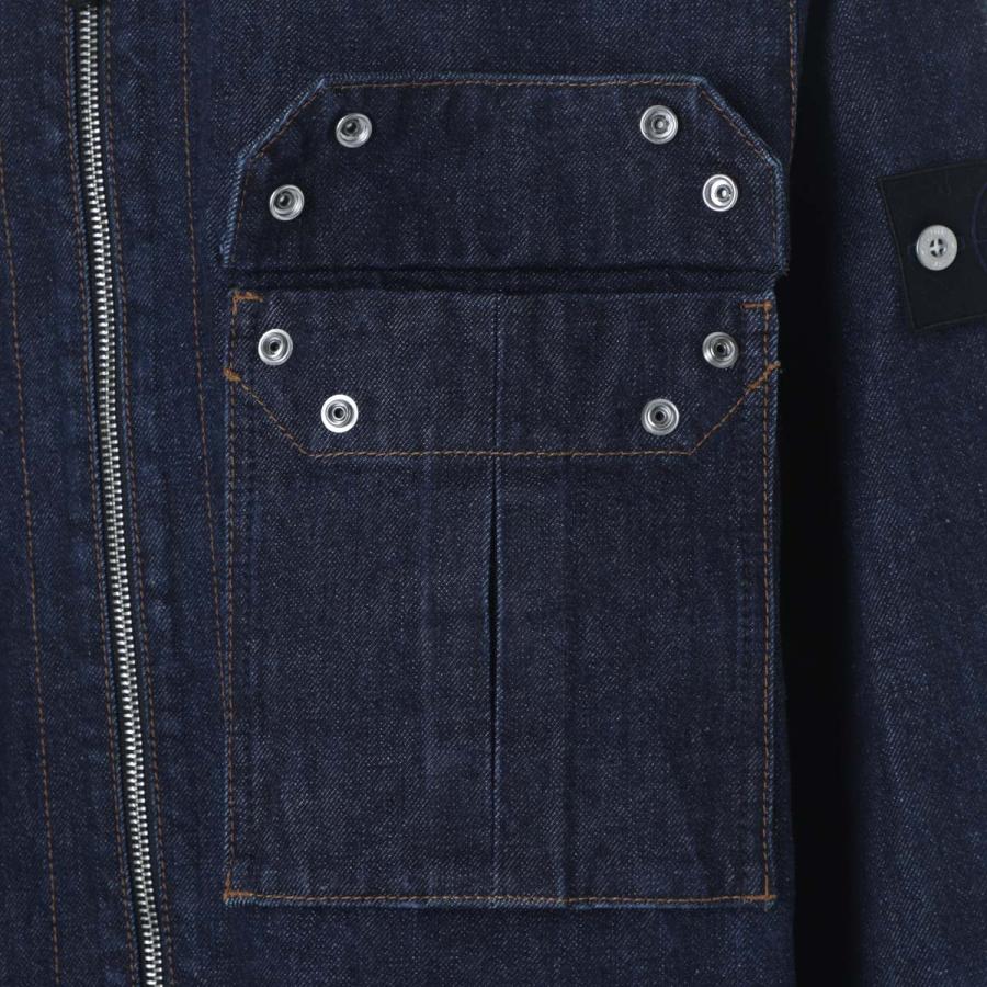 ストーンアイランド STONE ISLAND デニムジャケット 1200002 INDIGO DENIM-RINSED STONE ISLAND DENIM RESEARCH オーバーシャツ ブルー メンズの画像
