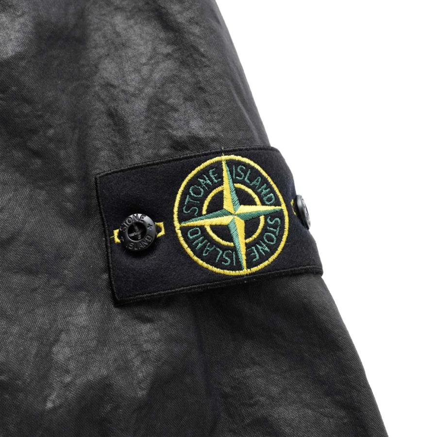 ストーンアイランド STONE ISLAND 長袖レギュラーカラーシャツ 1200003 ORGANIC-LOOK NYLON PANAMA-TC オーバーシャツ ブラック メンズの画像