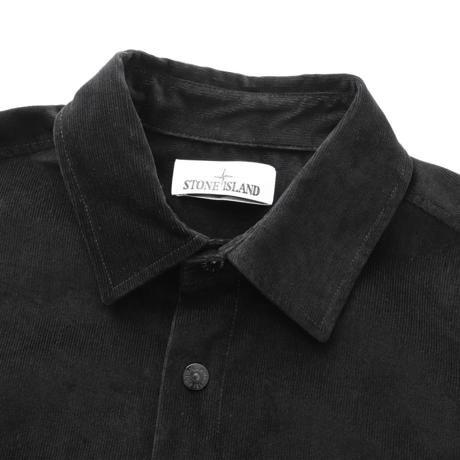 ストーンアイランド STONE ISLAND 長袖レギュラーカラーシャツ 1200040 COTTON MICRO-CORDUROY オーバーシャツ ブラック メンズ l1s151200040-s0144-v0029の画像